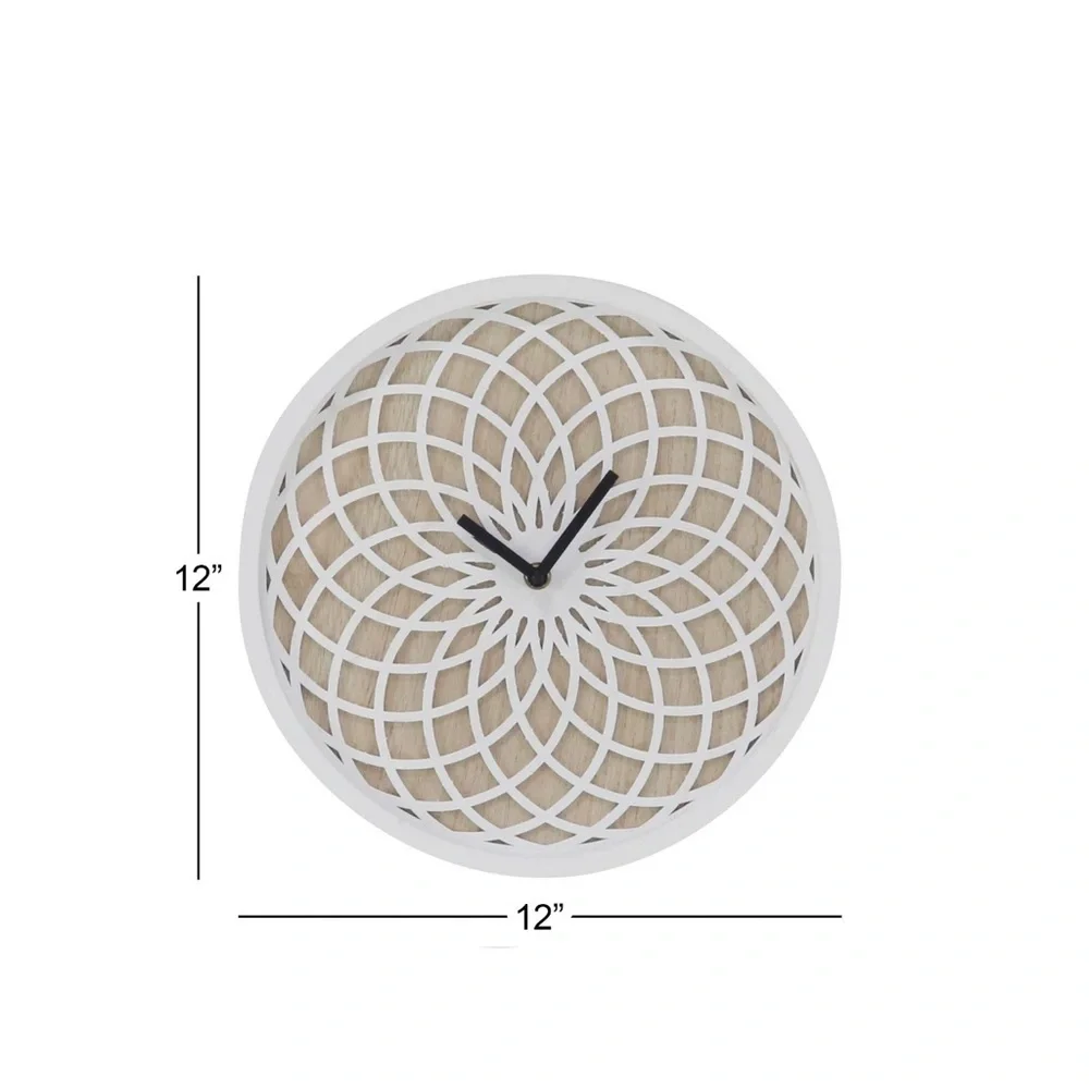 Ornate Wall Clock- White 12 inch - Picture 6 of 6